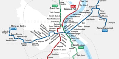 Bòdo estasyon tren a kat jeyografik
